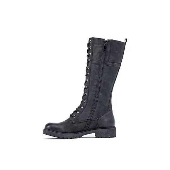 GC SHOES Women's Hanker Combat Lace Up Knee High Boots 7.5 black - Picture 1 of 7
